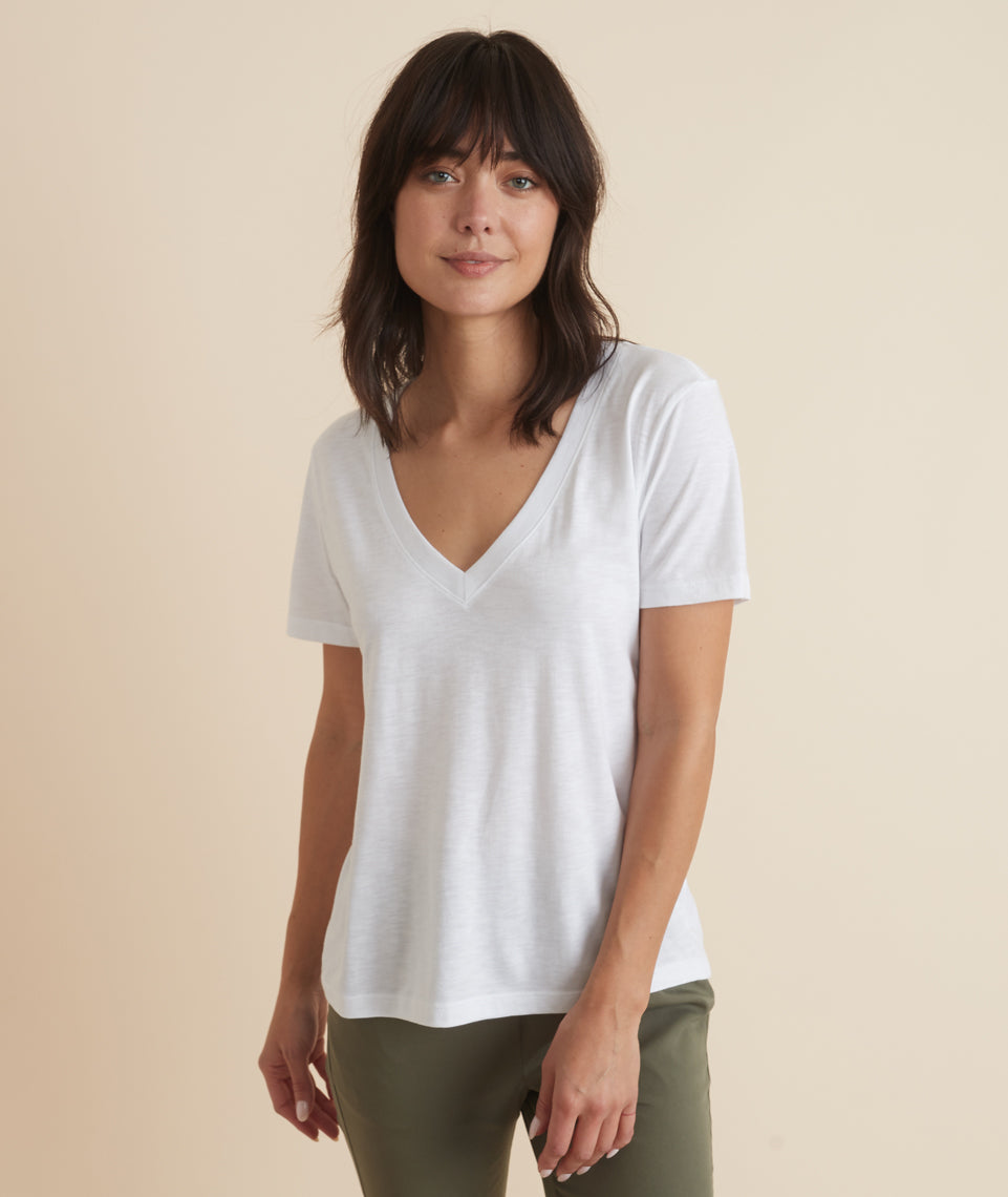 Boyfriend V-Neck in White
