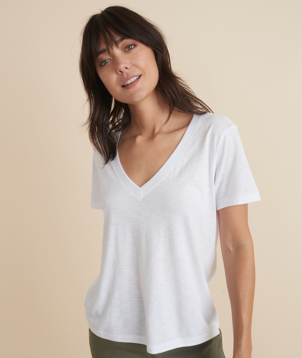 Boyfriend V-Neck in White