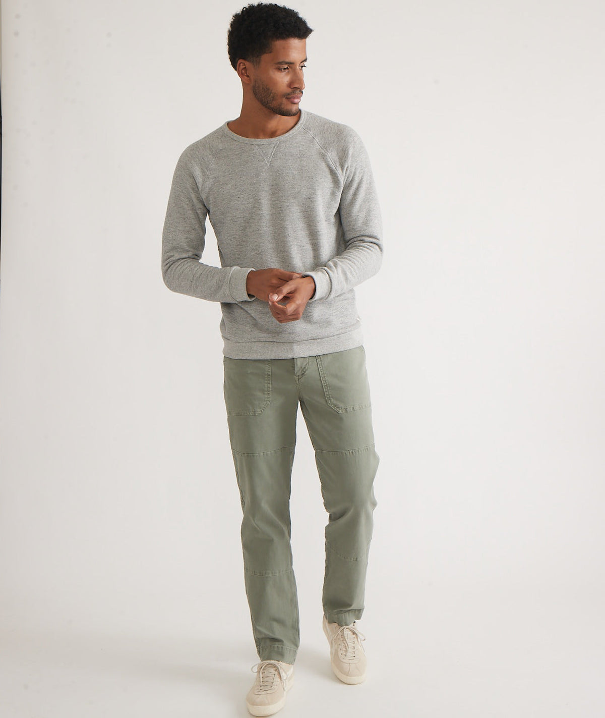 Men's Sherpa Crew Pullover in Heather Grey