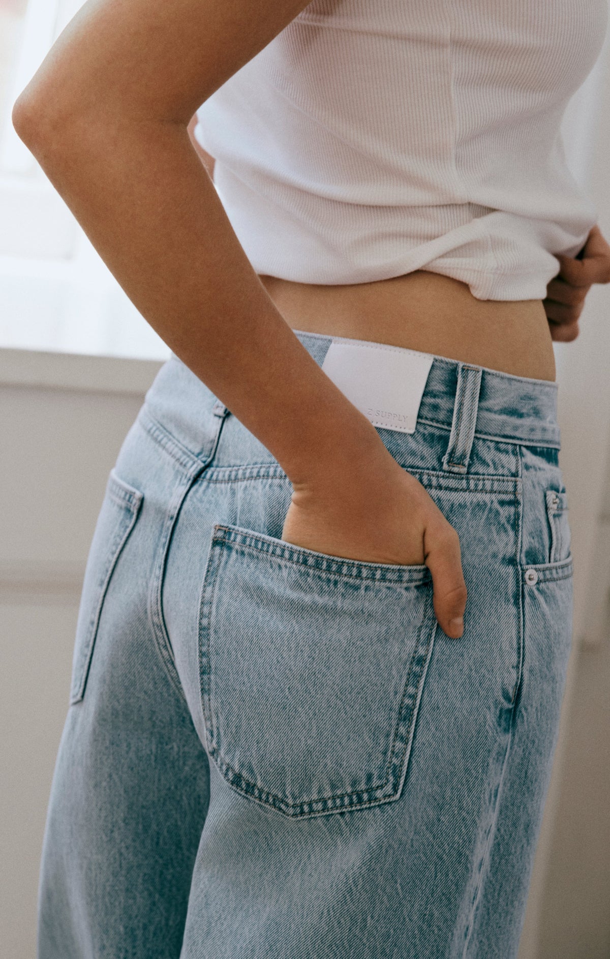 The Show Off High-Rise Bowed Denim
