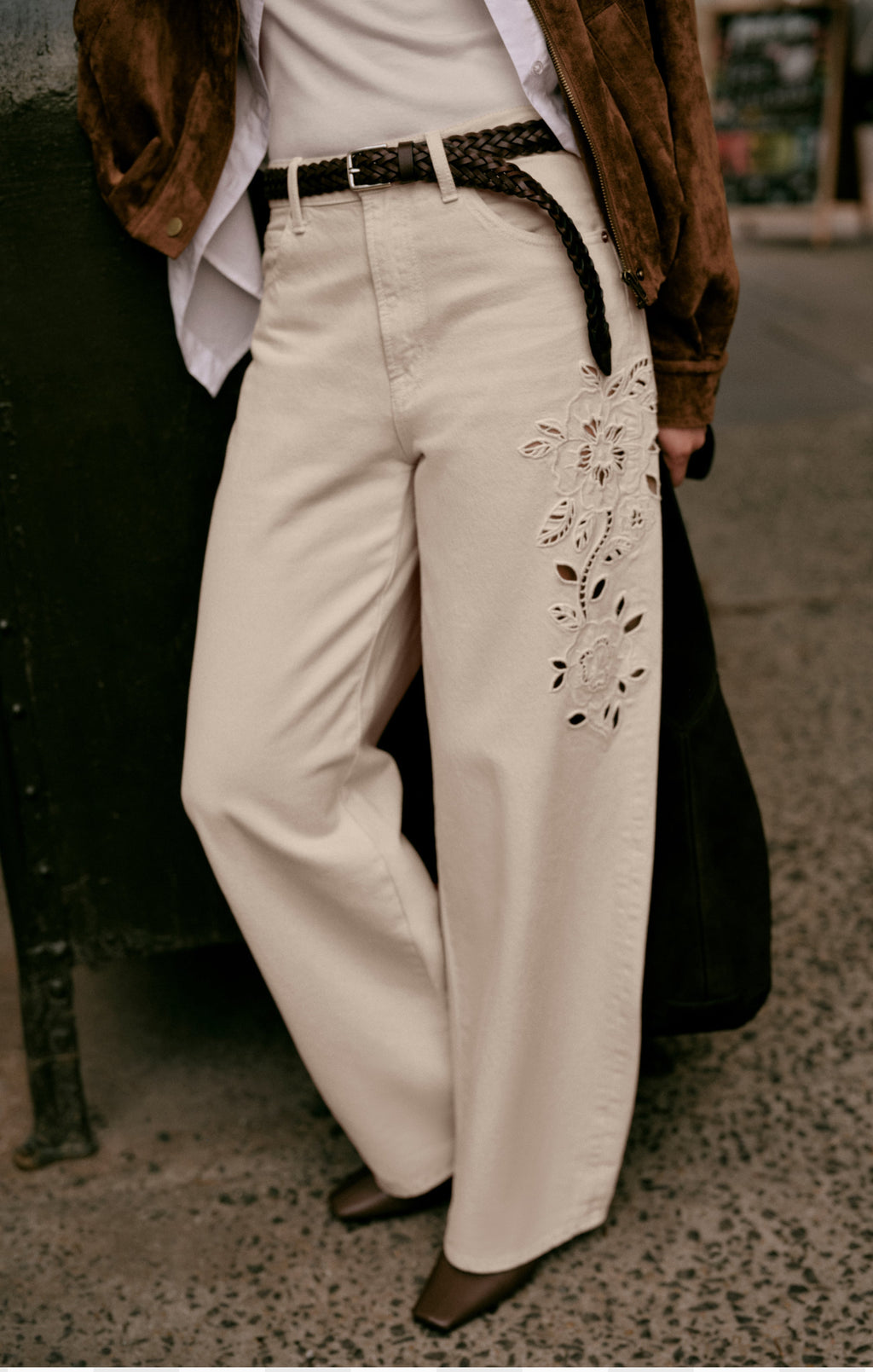 The Show Off High-Rise Bowed Denim