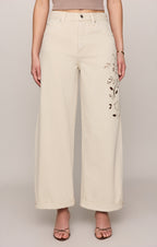 The Show Off High-Rise Bowed Denim