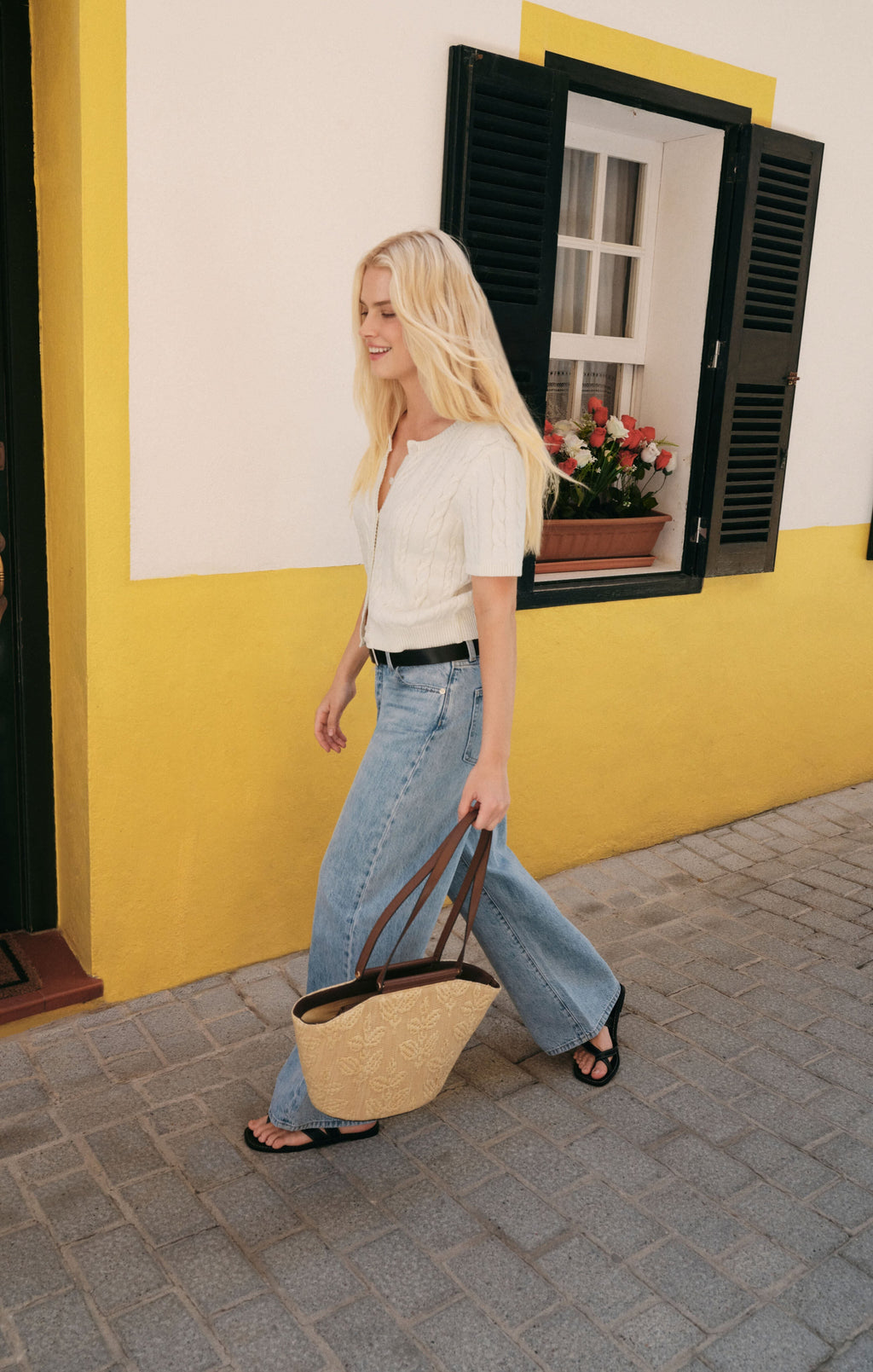The Show Off High-Rise Bowed Denim