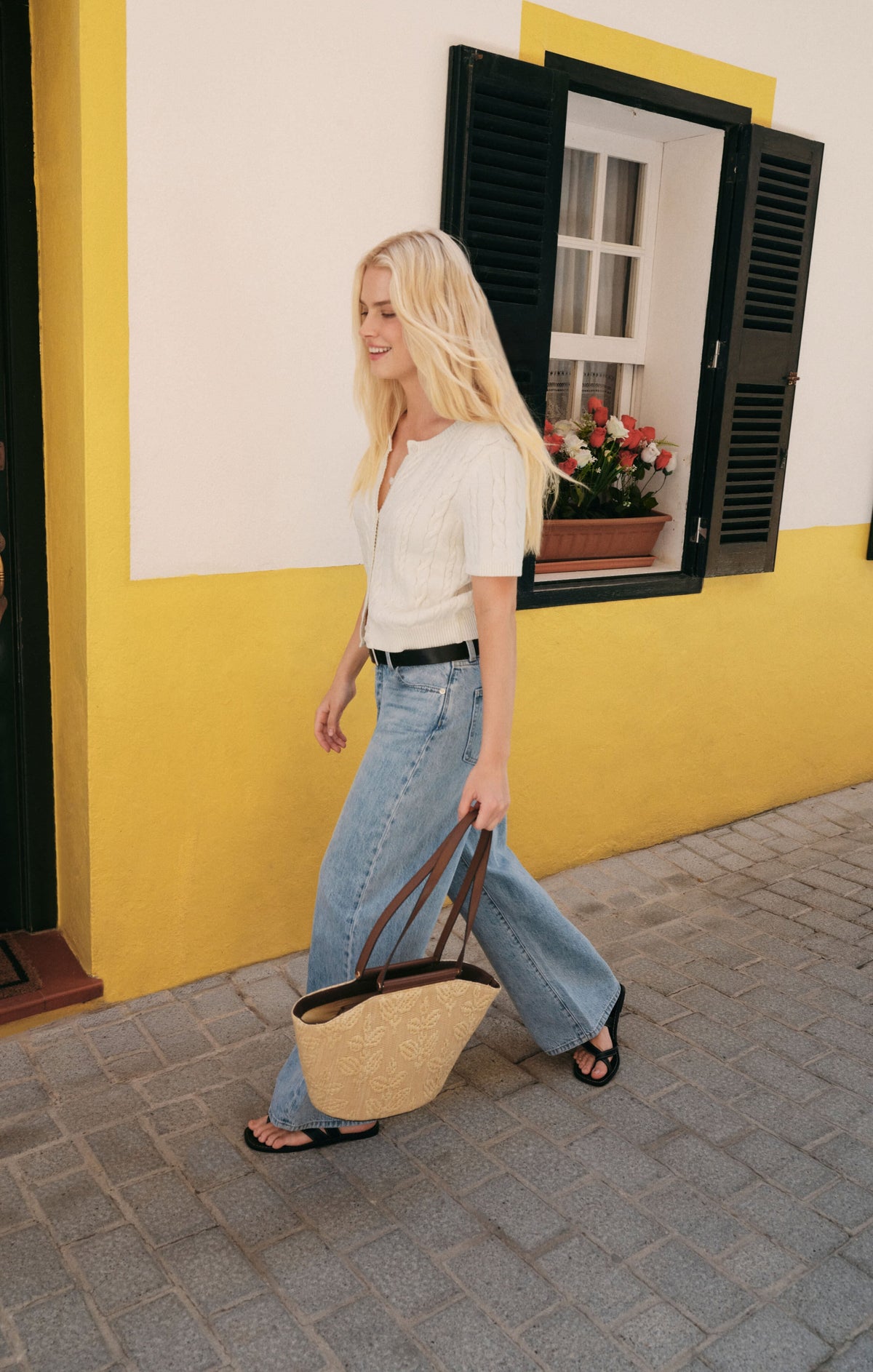 The Show Off High-Rise Bowed Denim