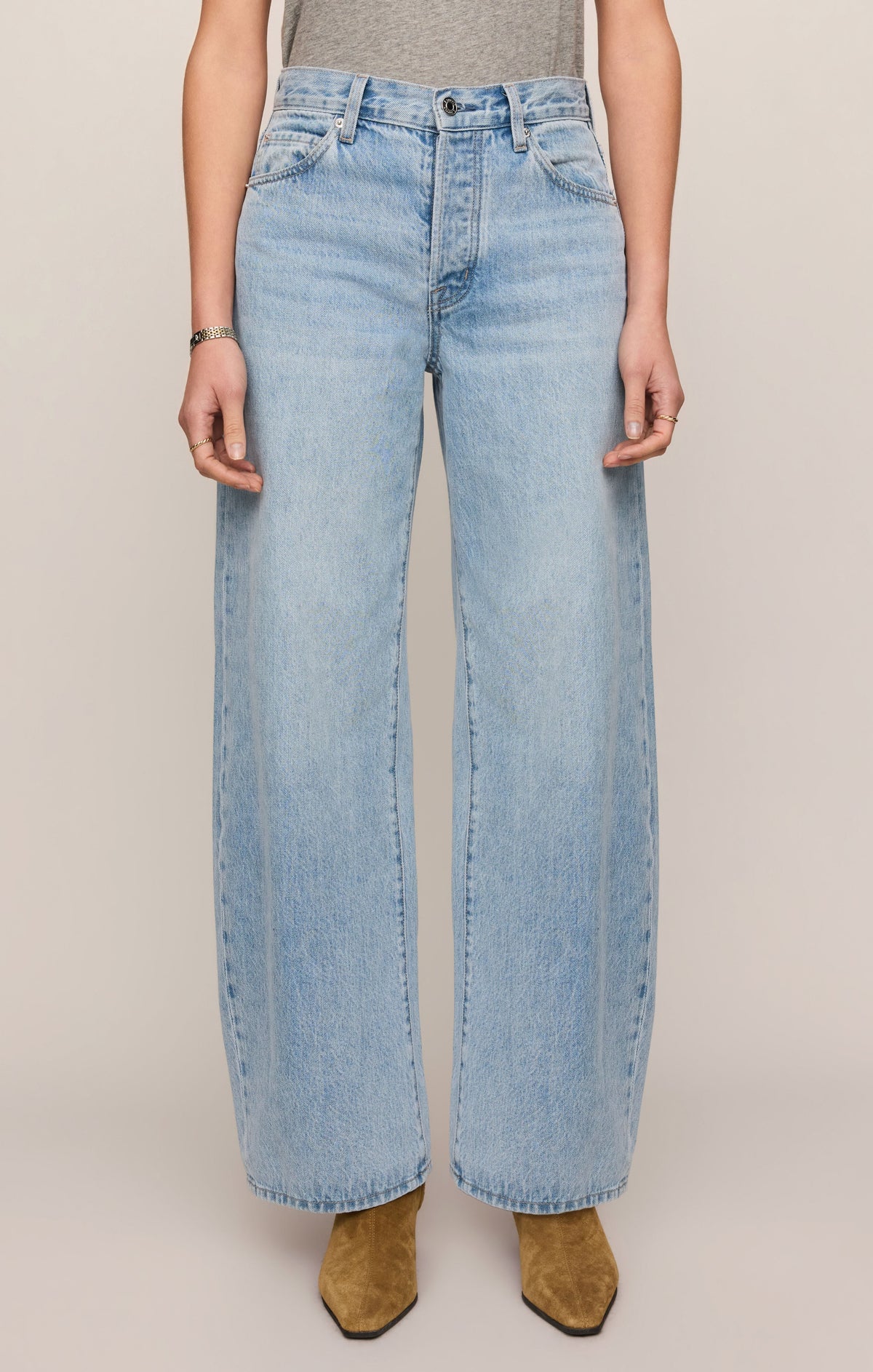 The Show Off High-Rise Bowed Denim