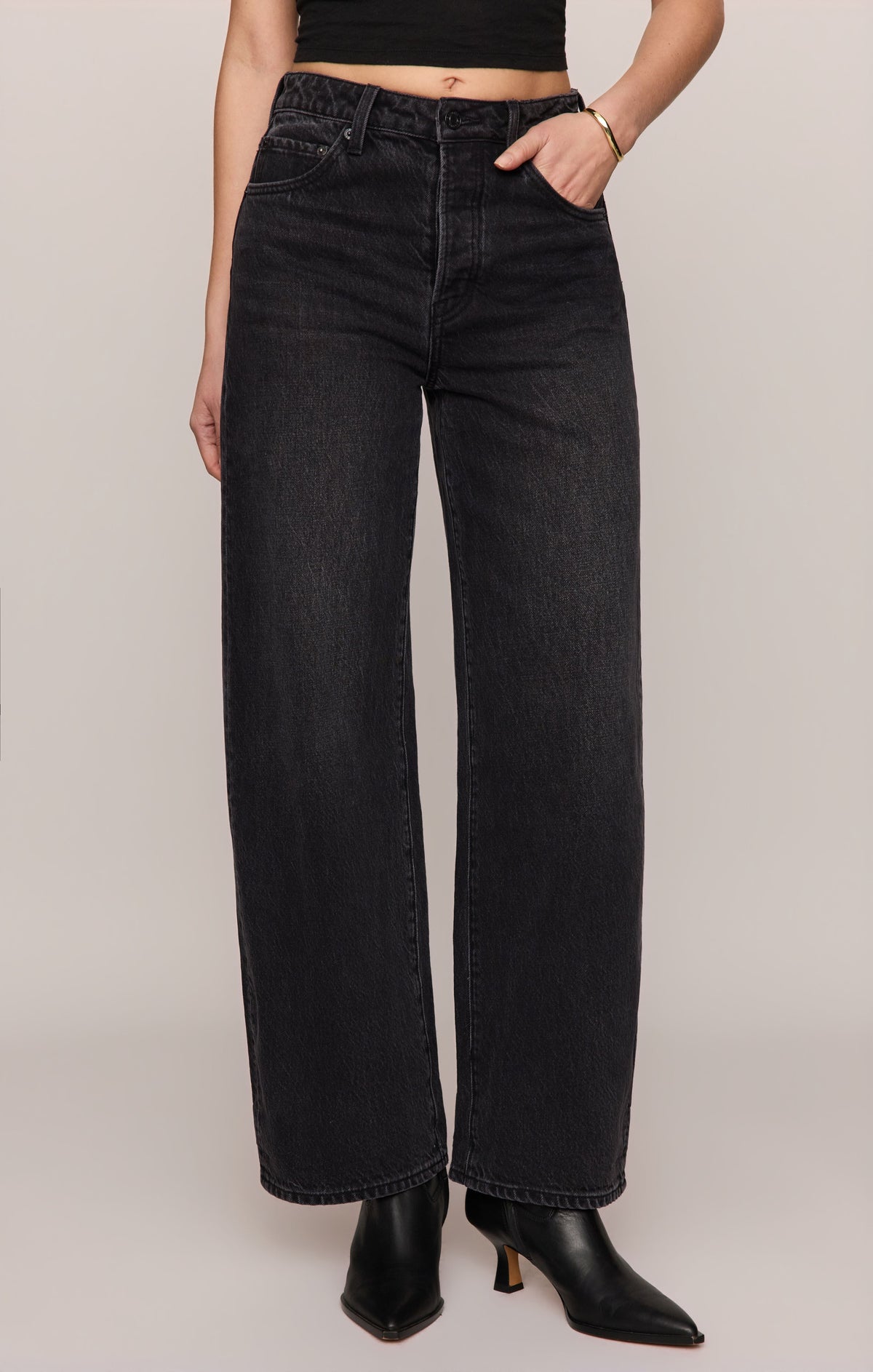 The Show Off High-Rise Bowed Denim