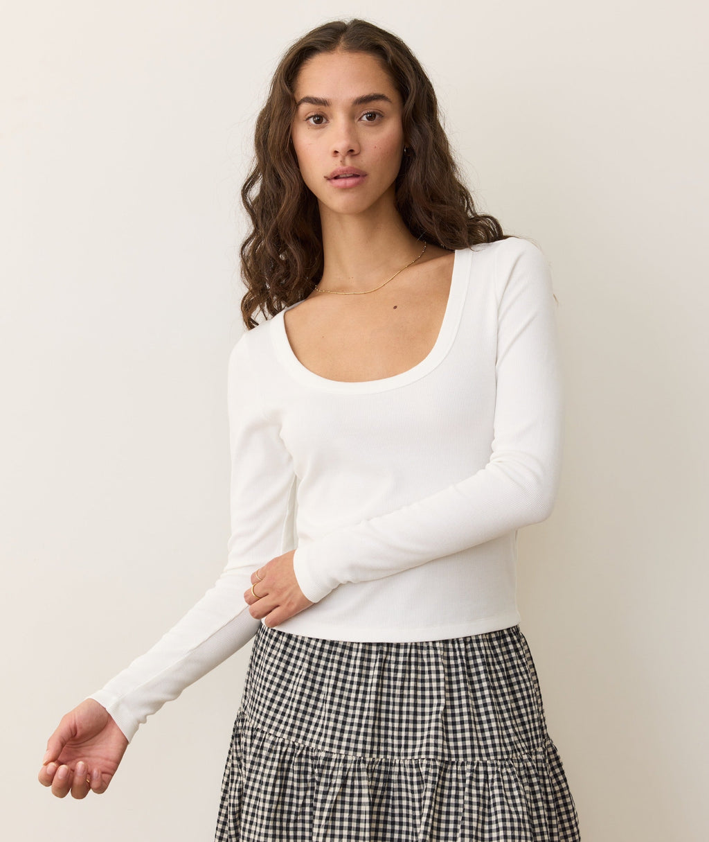 Lexi Rib Sun-In Long Sleeve Scoop Tee