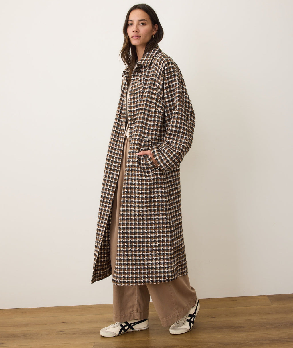 Hayes Houndstooth Trench Coat