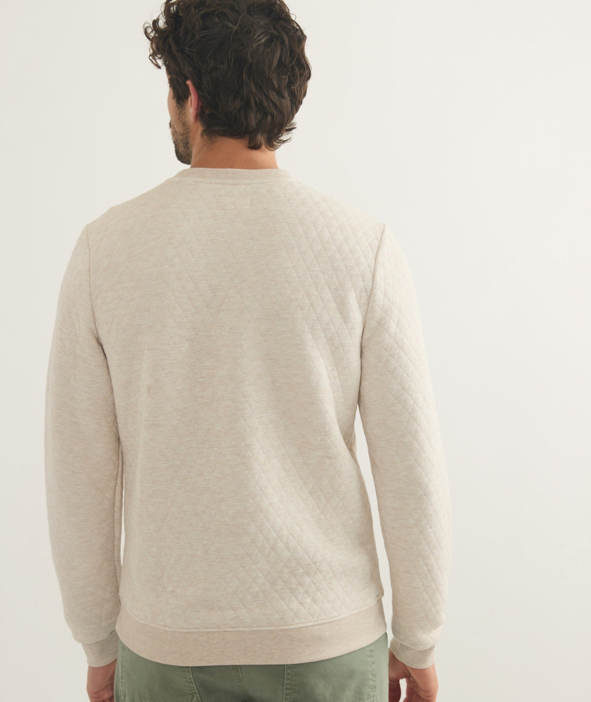 Men's Corbet Quilted Crewneck in Oat