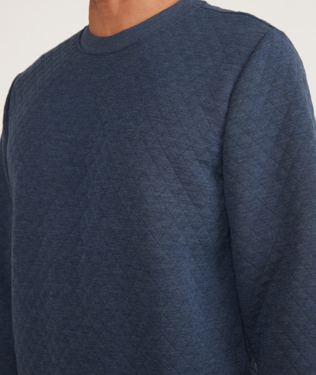 Men's Corbet Quilted Crewneck in Navy