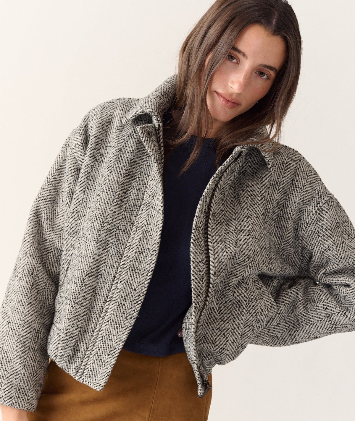 Chelsea Herringbone Bomber