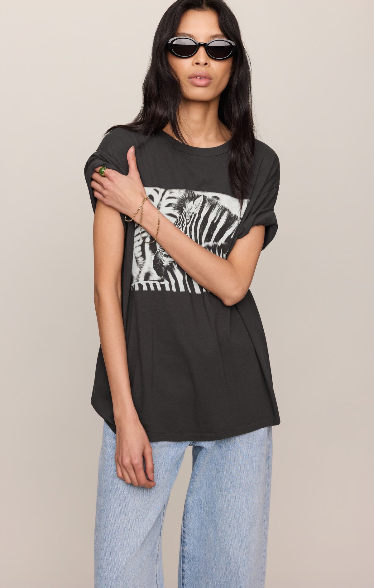 Zebra Graphic Boyfriend Tee
