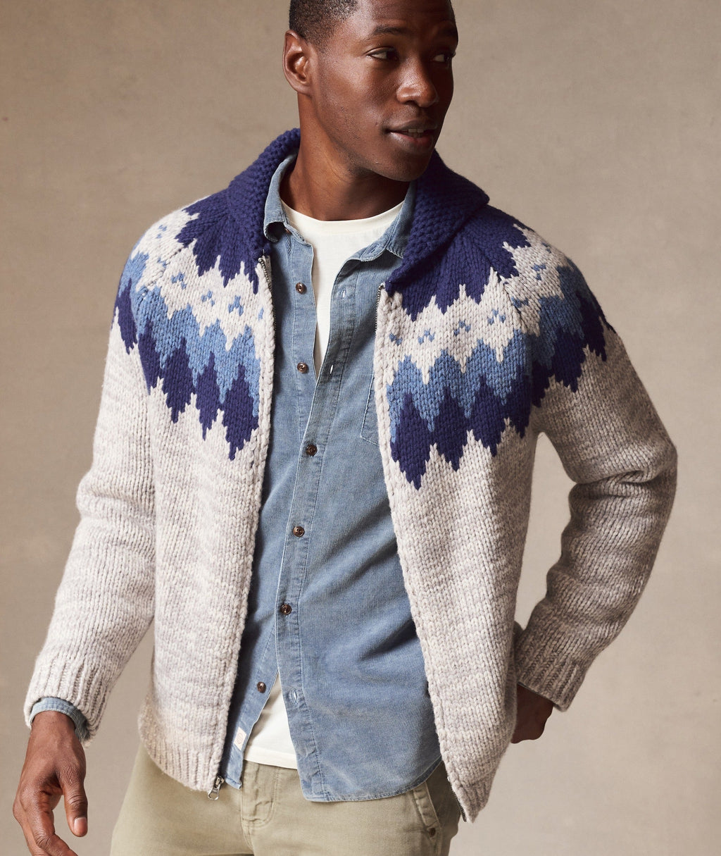 Nordic Fair Isle Sweater Jacket