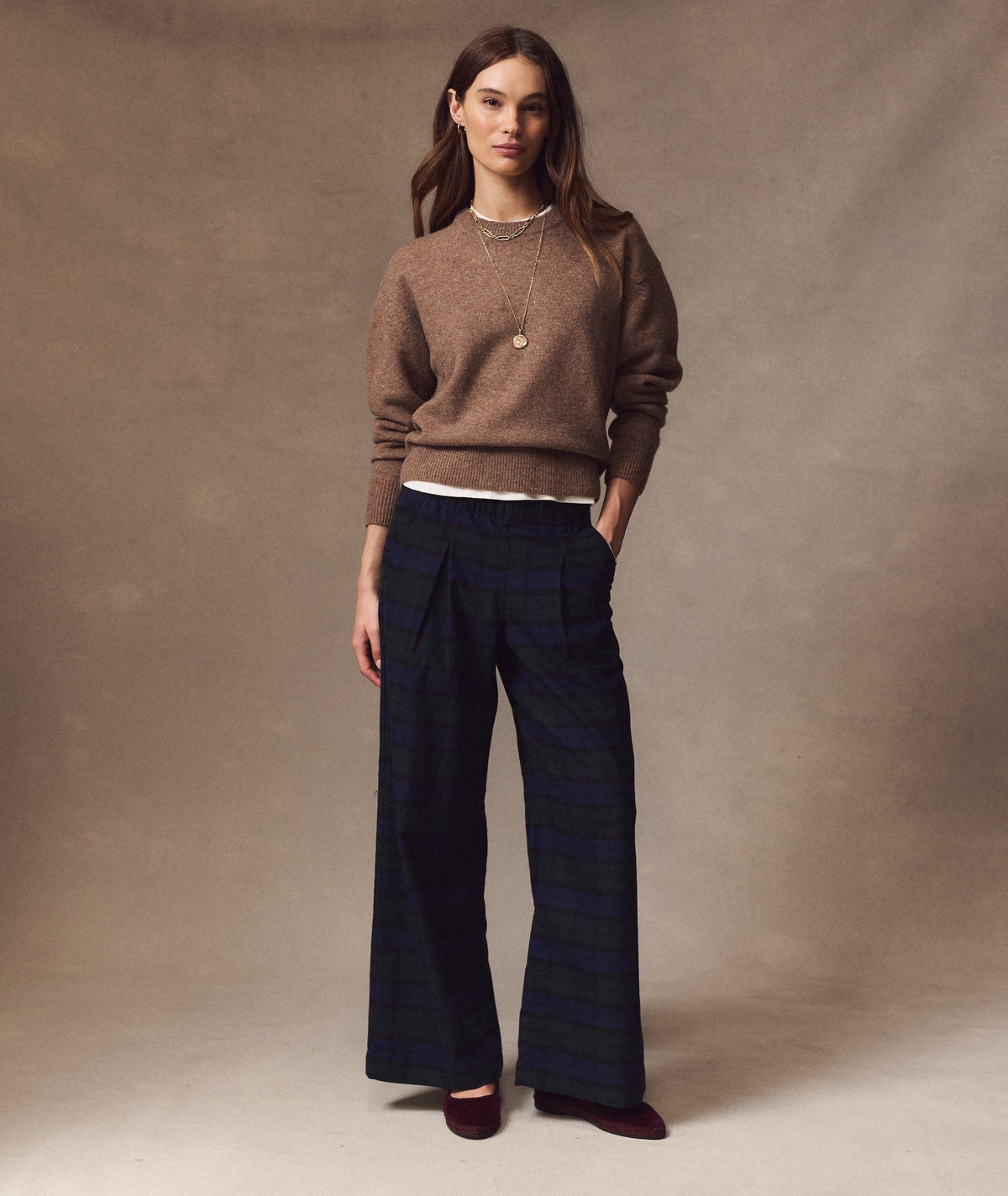 Allison Pleated Moleskin Trouser