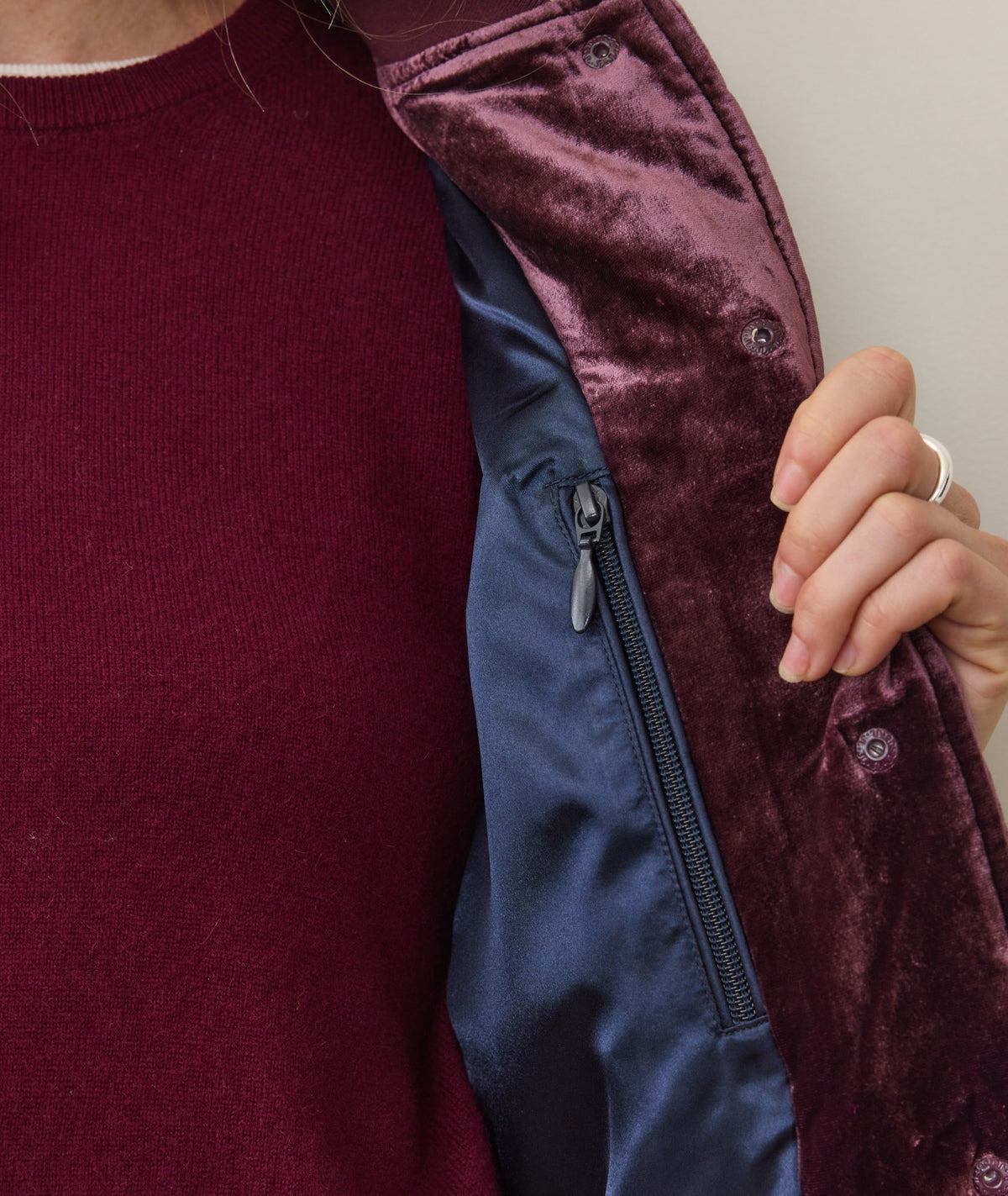 Anita Velvet Quilted Bomber