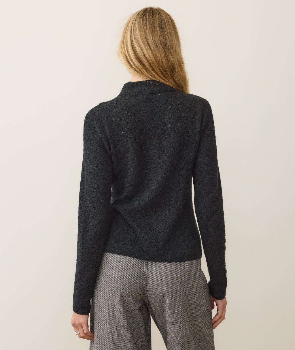 Lucia Pointelle Mock Neck Sweater