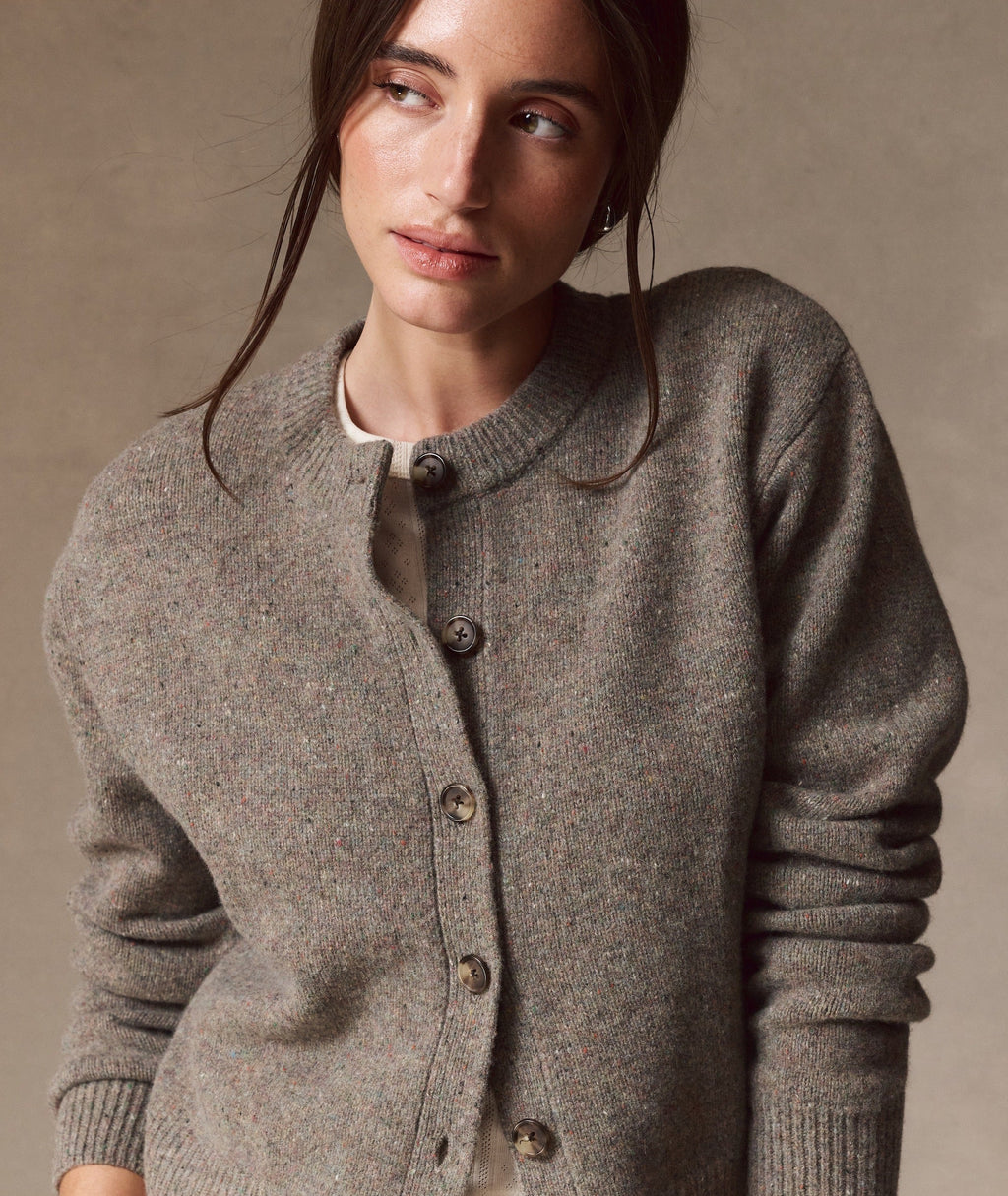 Coastal Merino Crewneck Cardigan