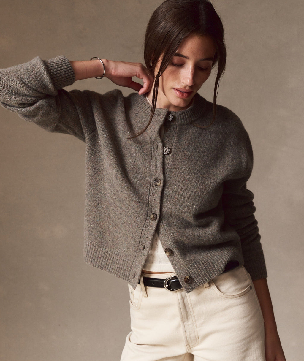 Coastal Merino Crewneck Cardigan