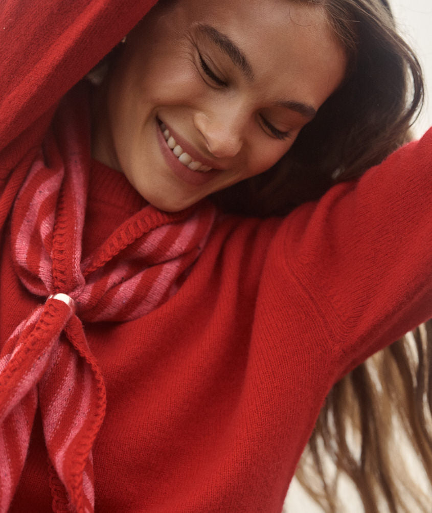 Coastal Merino Triangle Scarf