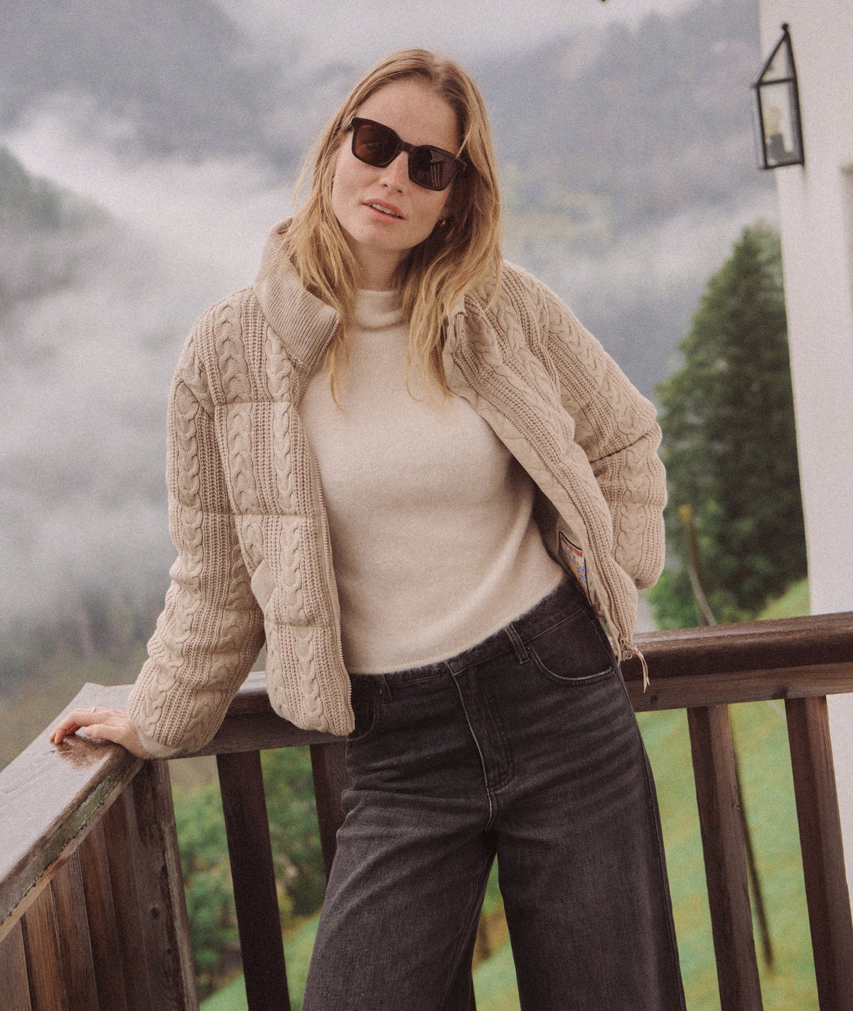 Alba Cable Knit Puffer