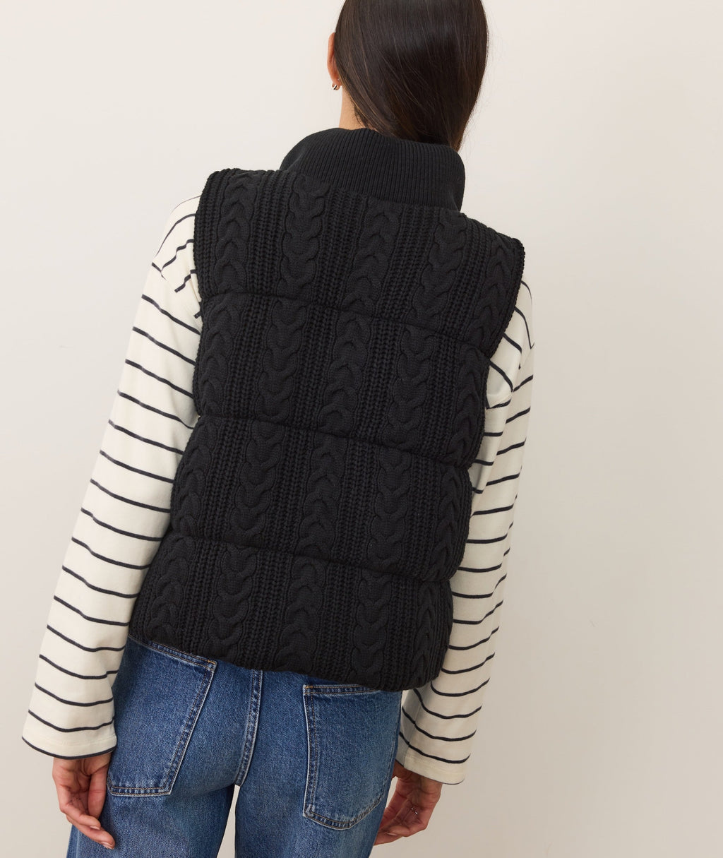 Alba Cable Knit Reversible Puffer Vest