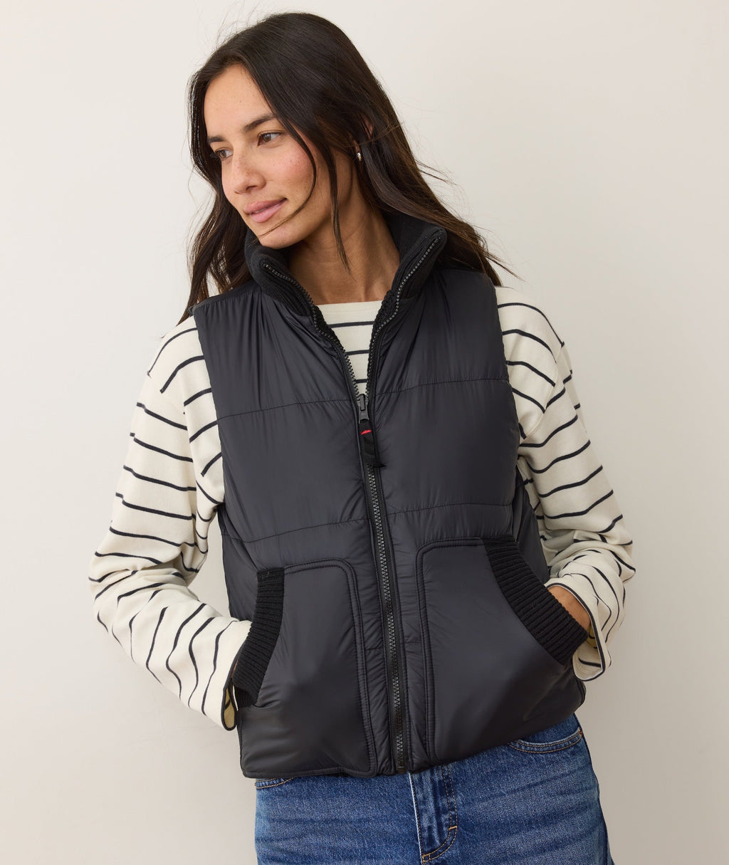 Alba Cable Knit Reversible Puffer Vest