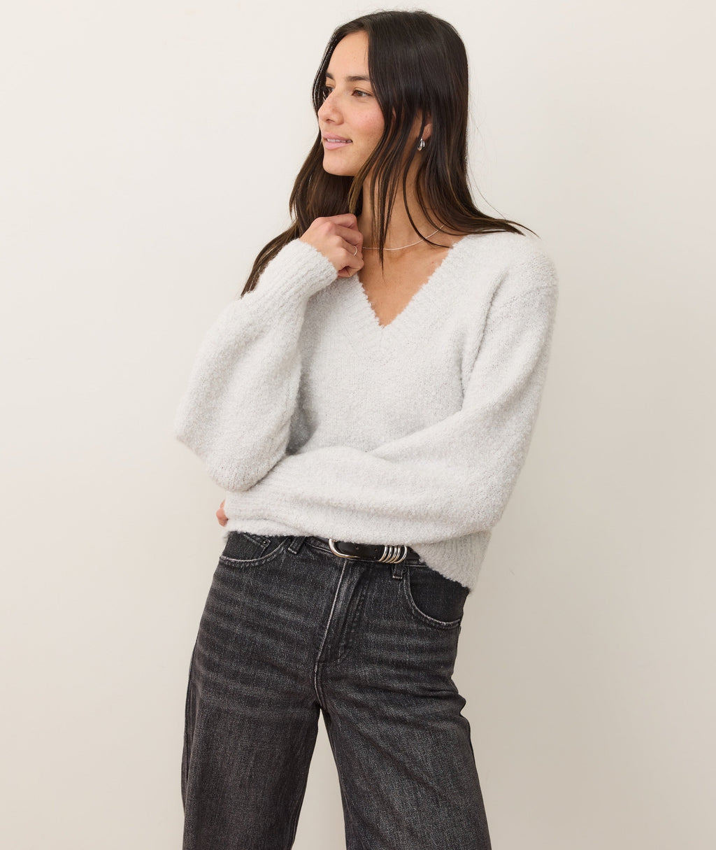 Elena Bouclé V-Neck Sweater