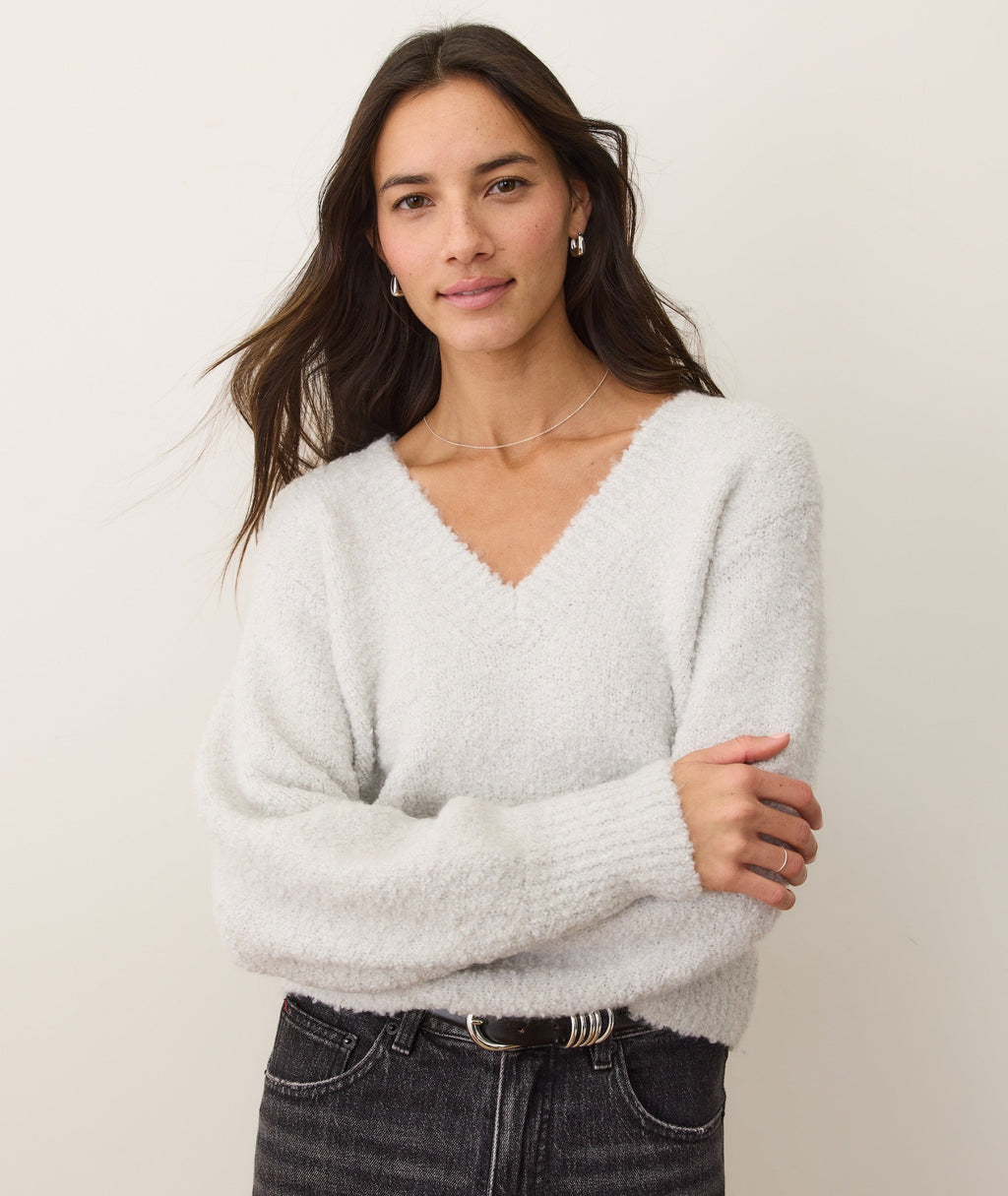 Elena Bouclé V-Neck Sweater