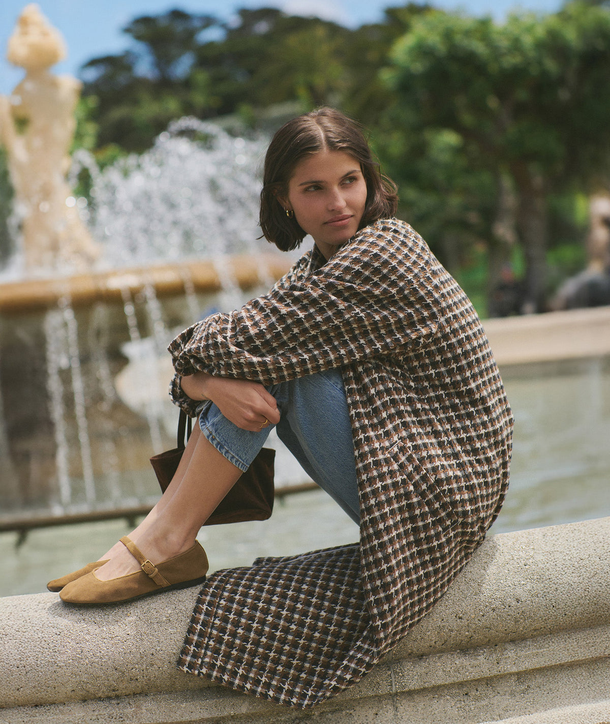 Hayes Houndstooth Trench Coat