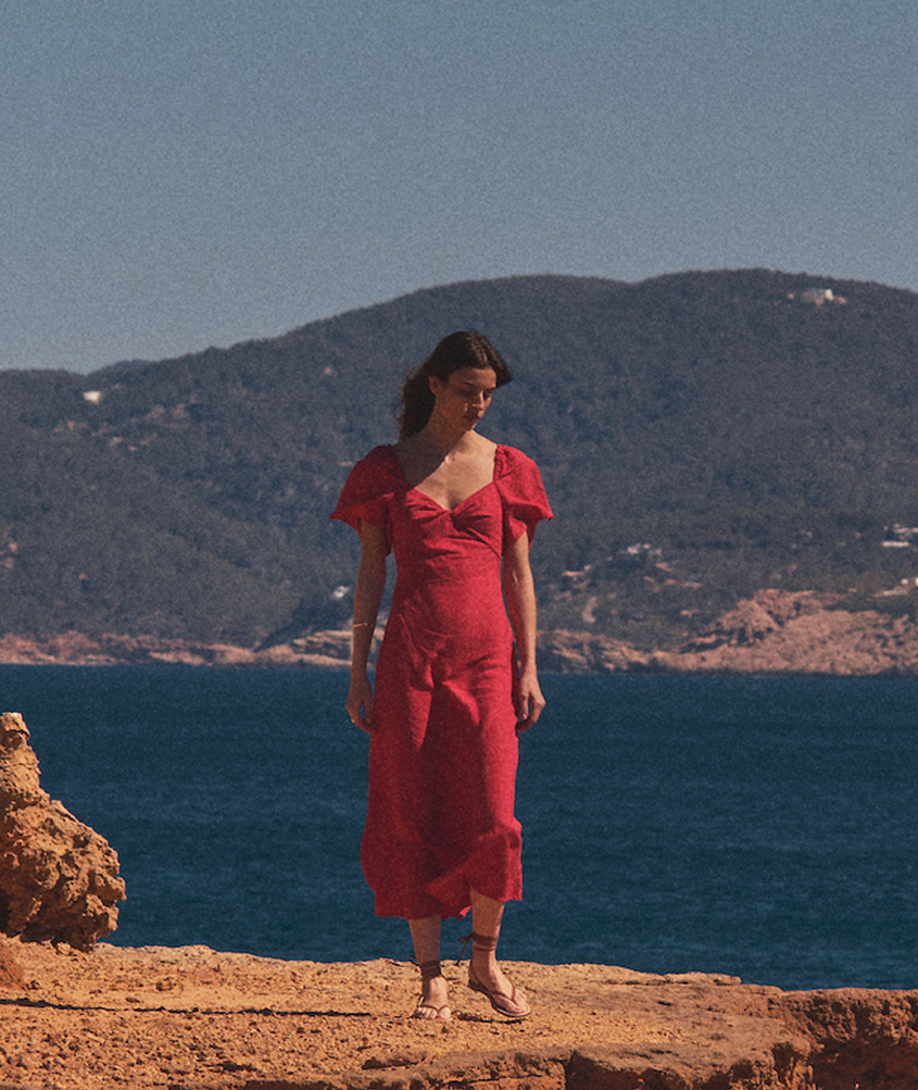 Iris Linen Midi Dress
