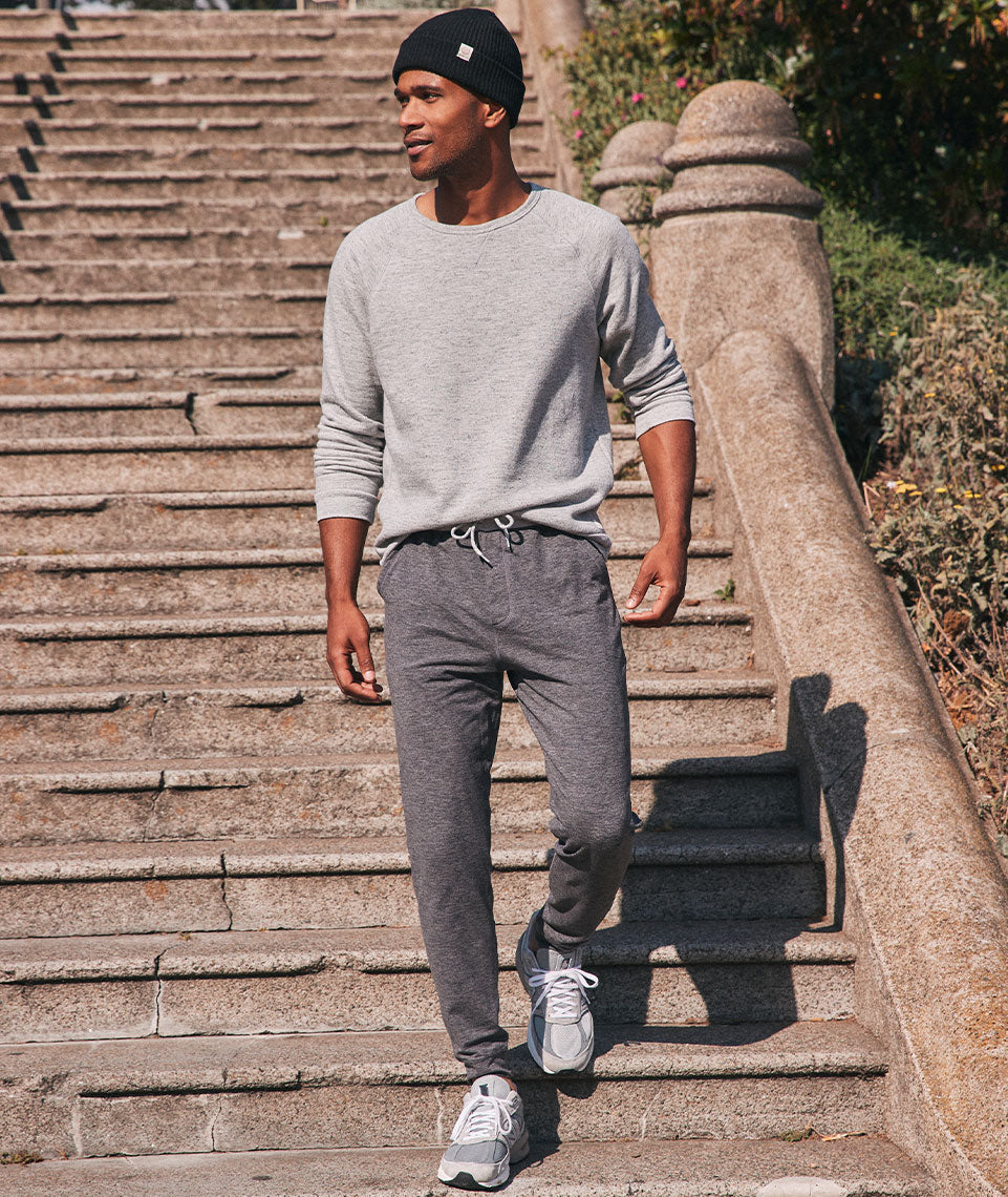 Men's Sherpa Crew Pullover in Heather Grey