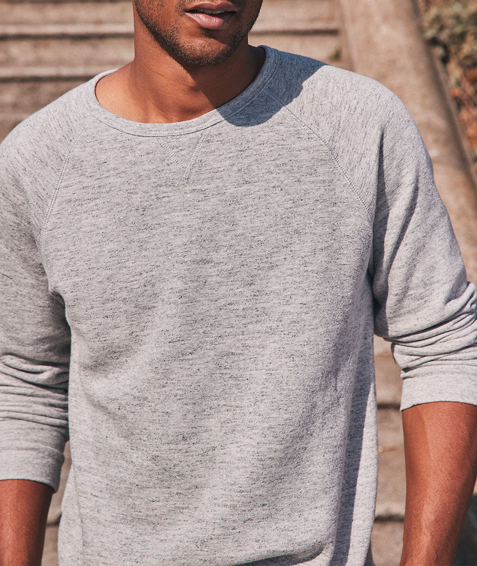 Men's Sherpa Crew Pullover in Heather Grey