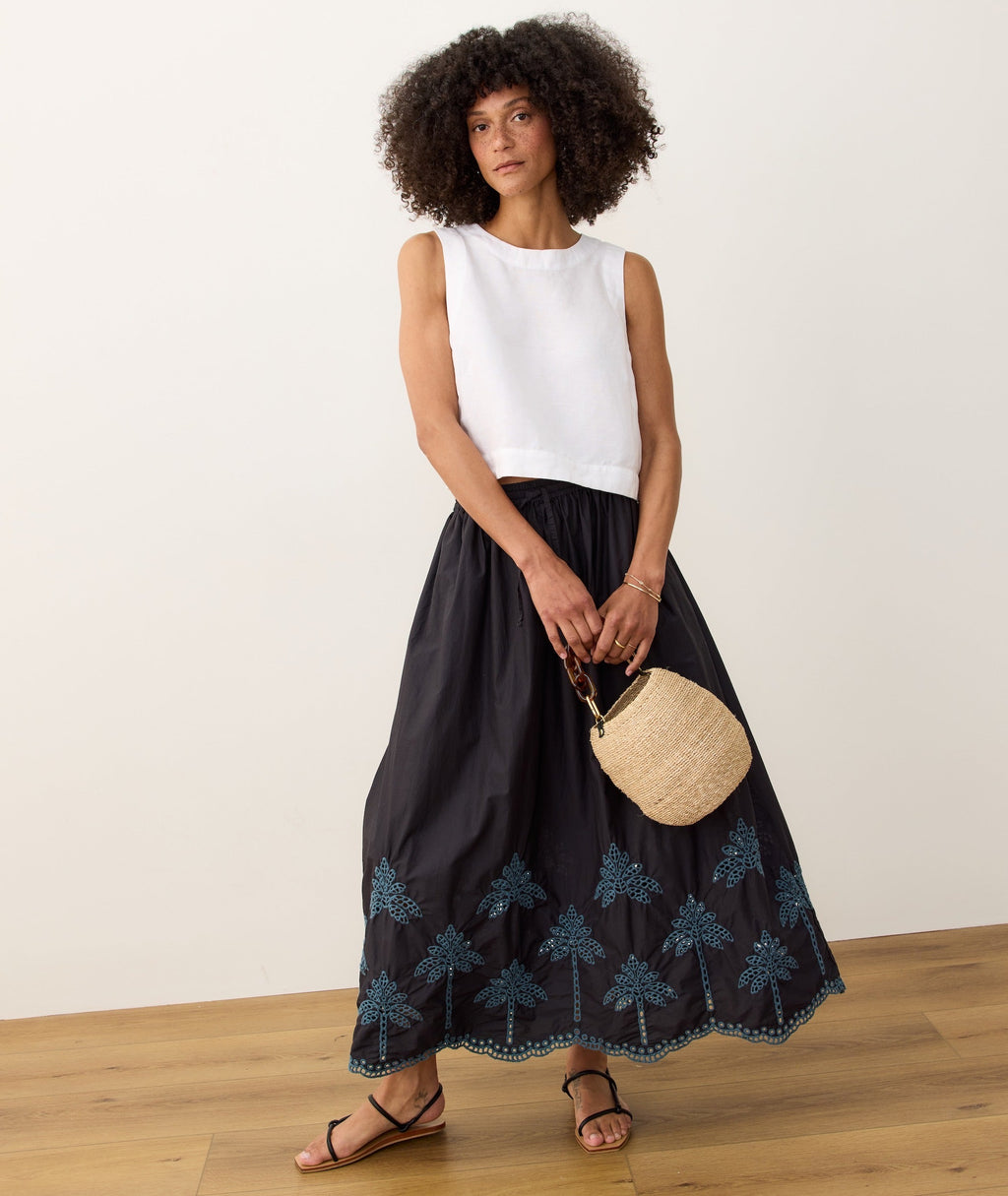 Ryland Eyelet Drawstring Skirt