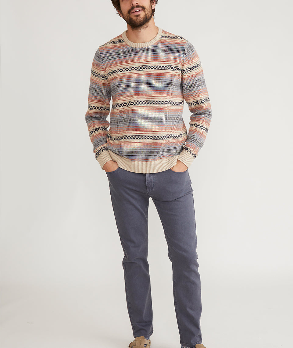 Reed Jacquard Crew Sweater