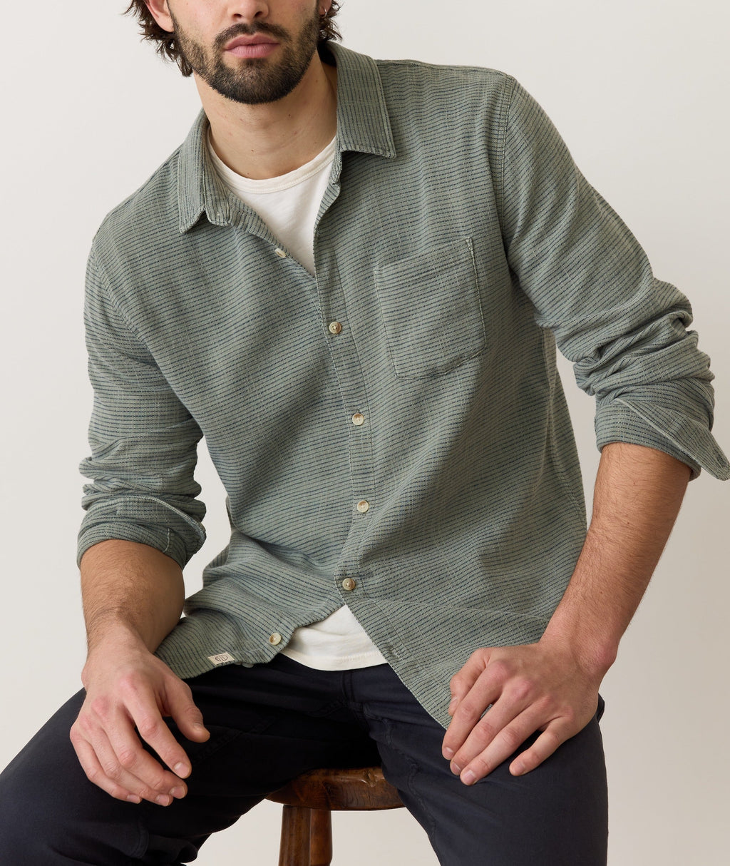 Stretch Selvage Long Sleeve Shirt