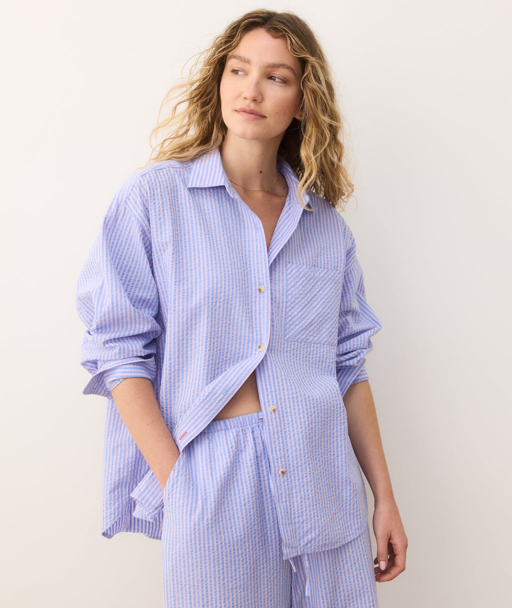 Gracey Oversized Seersucker Shirt