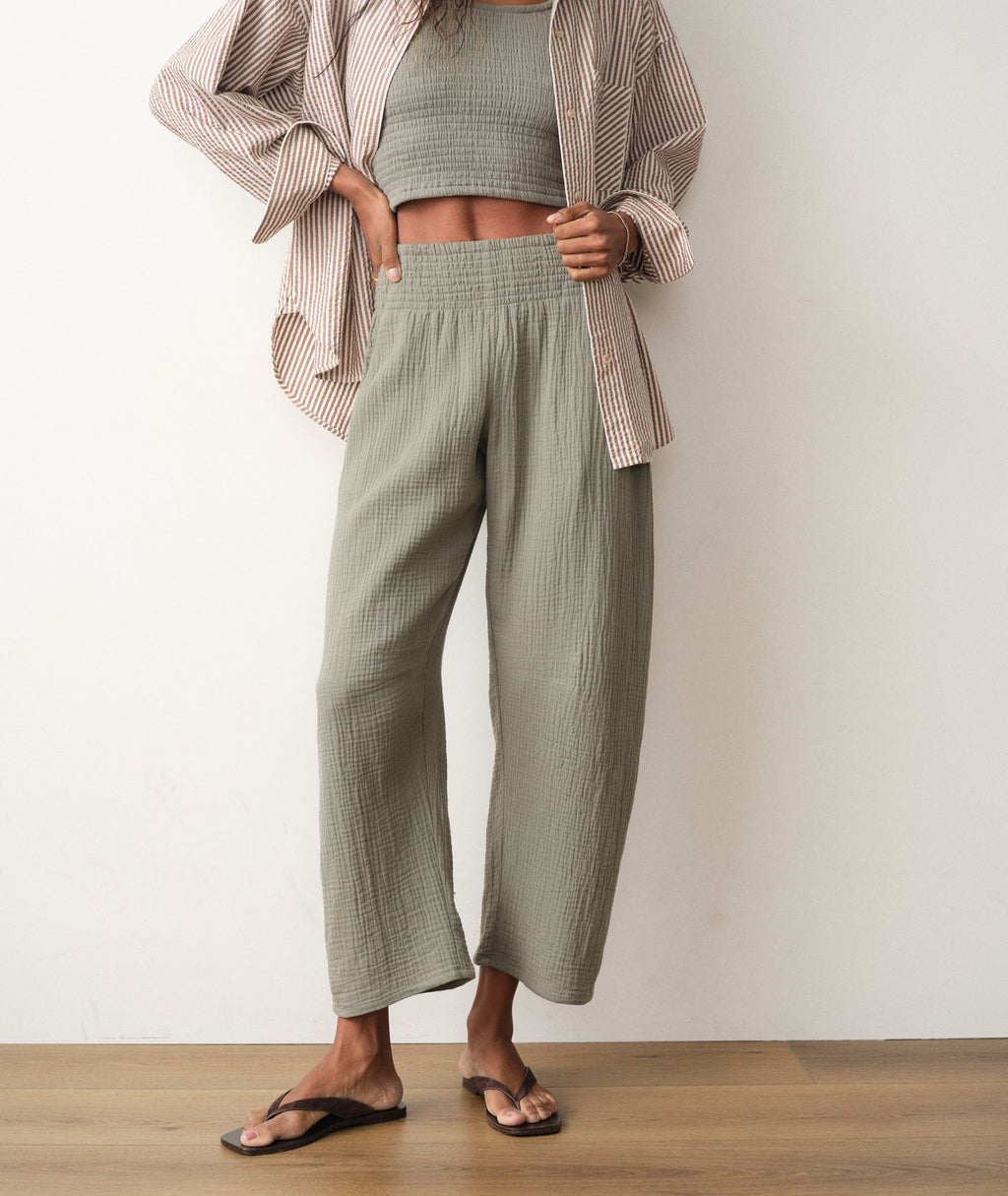 Georgia Double Cloth Barrel Pant