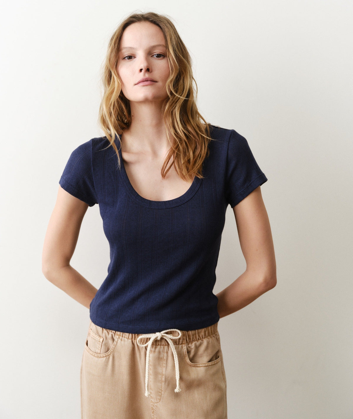 Lexi Pointelle Scoop Tee