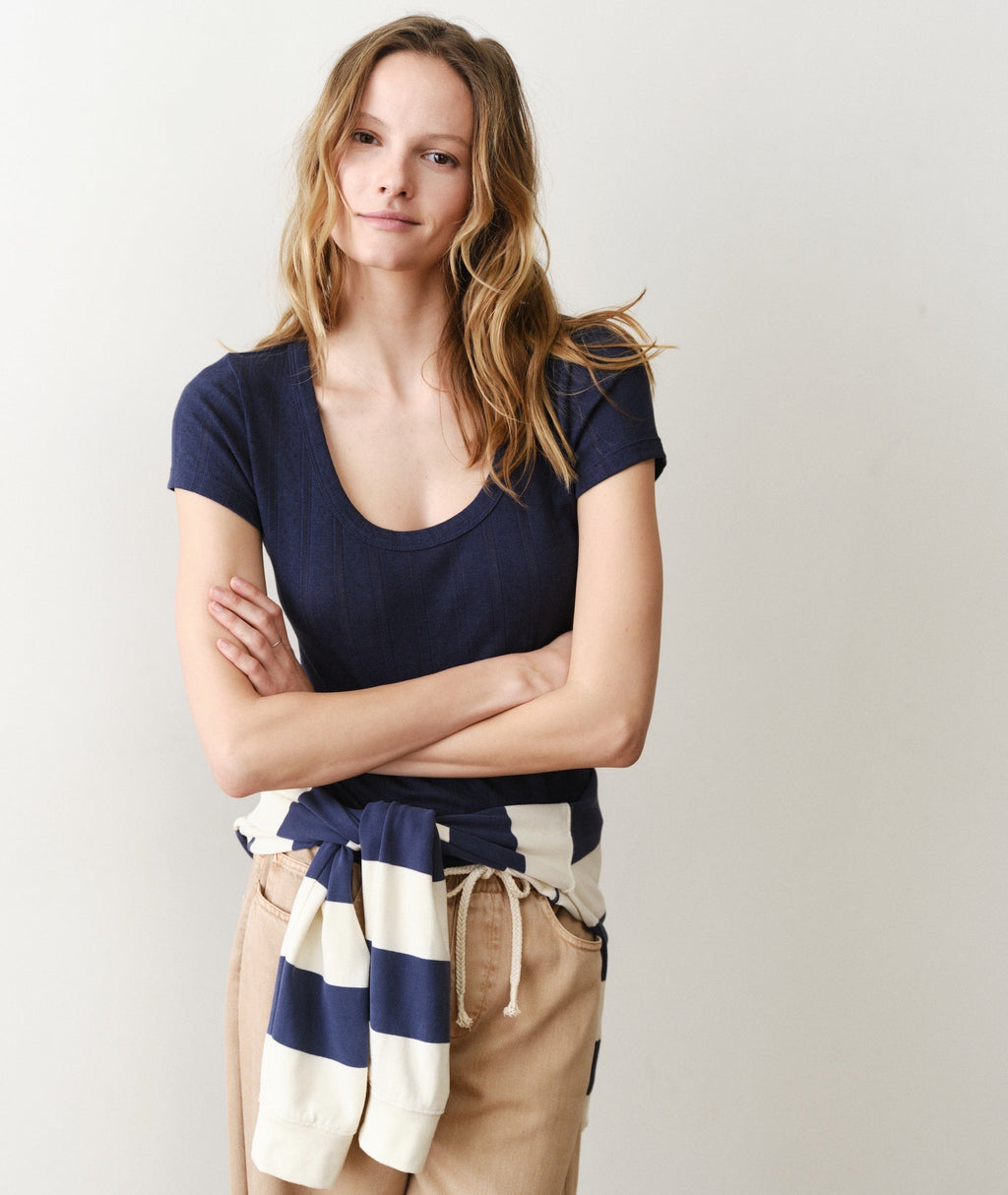 Lexi Pointelle Scoop Tee