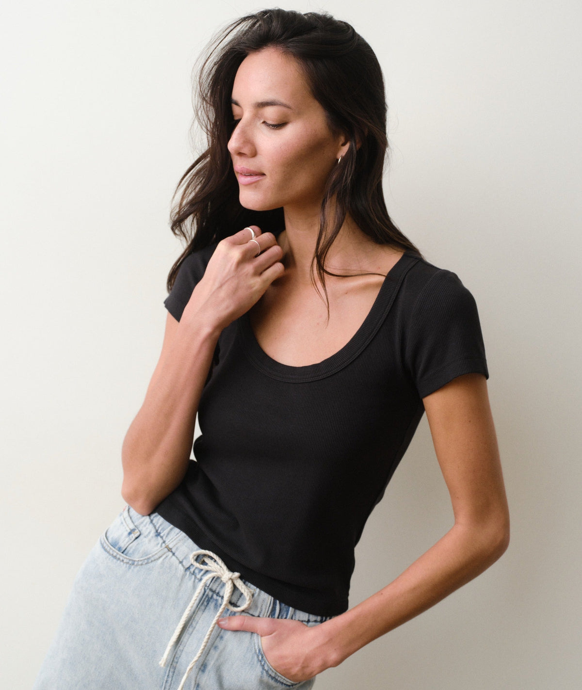 Lexi Rib Sun-In Scoop Tee