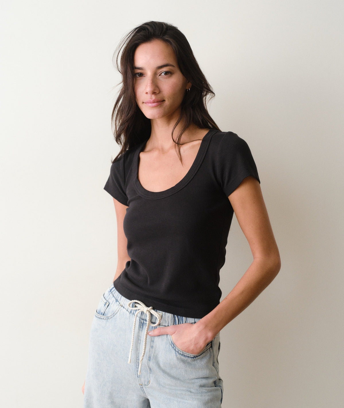 Lexi Rib Sun-In Scoop Tee