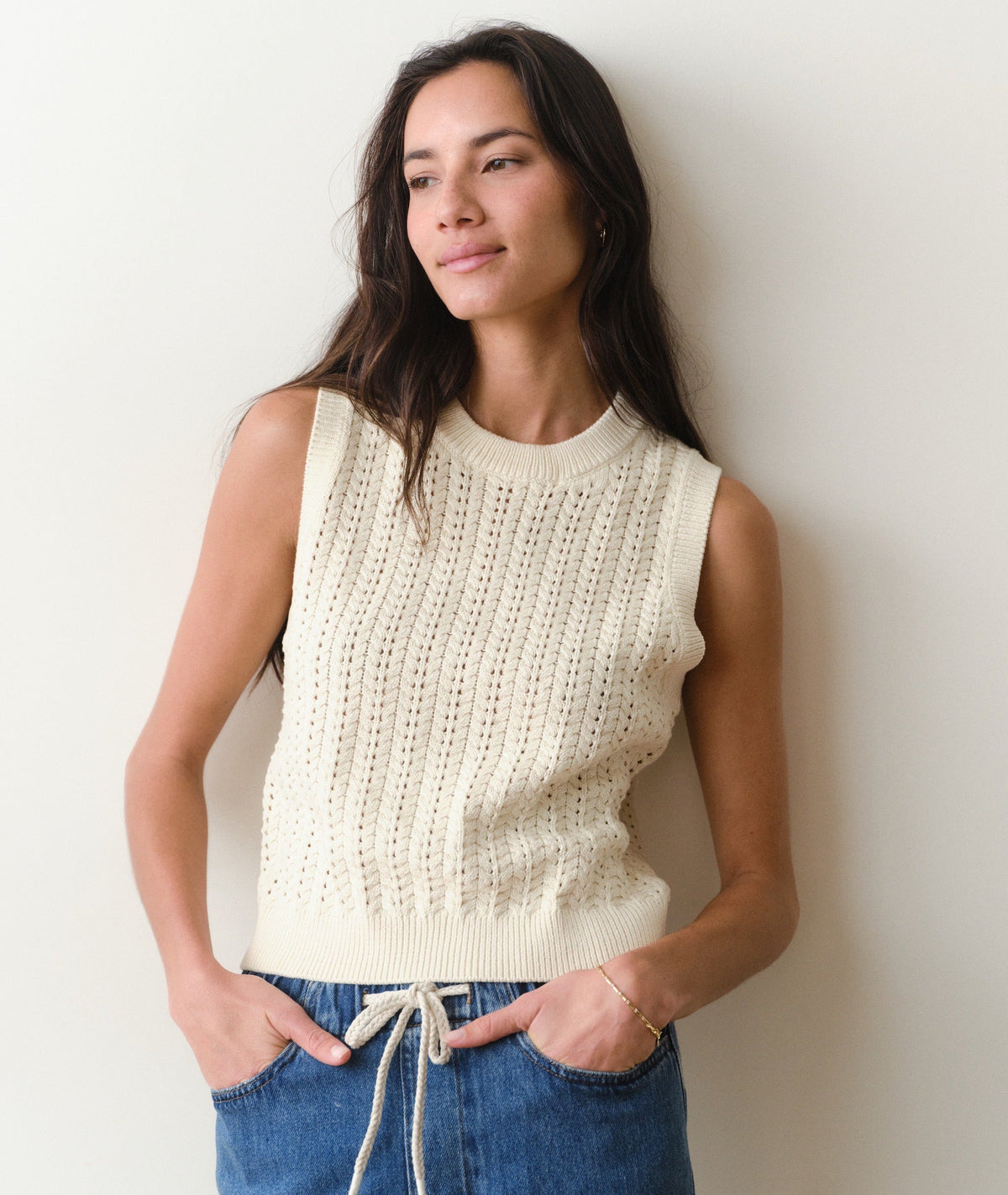 Mina Pointelle Sweater Tank