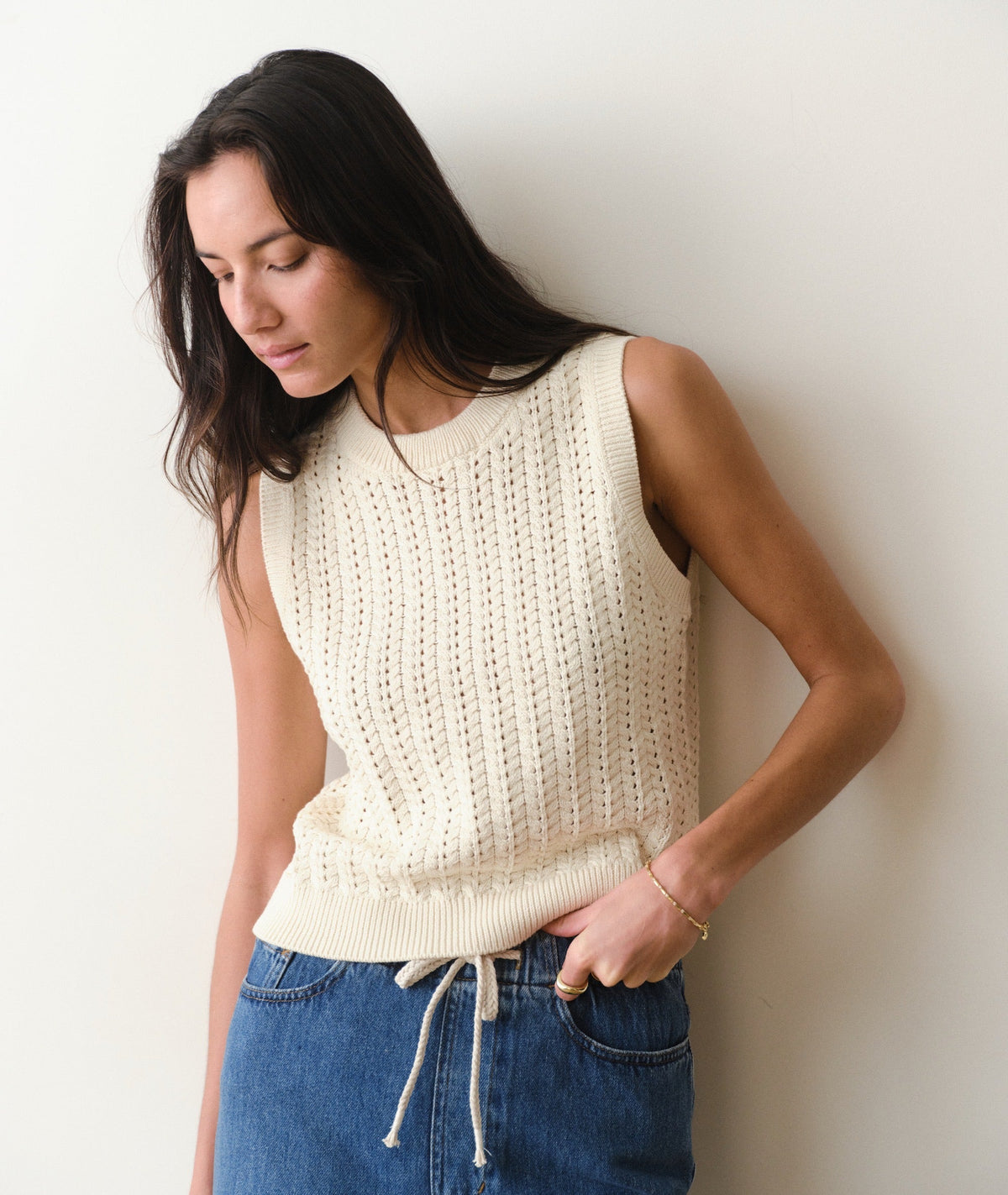 Mina Pointelle Sweater Tank