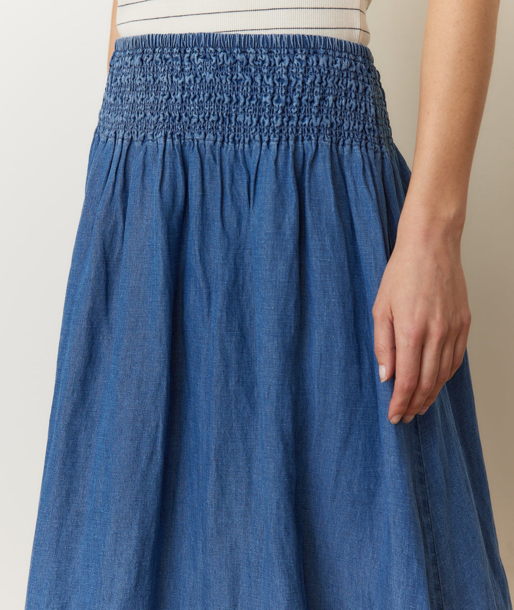 Bea Chambray Midi Skirt