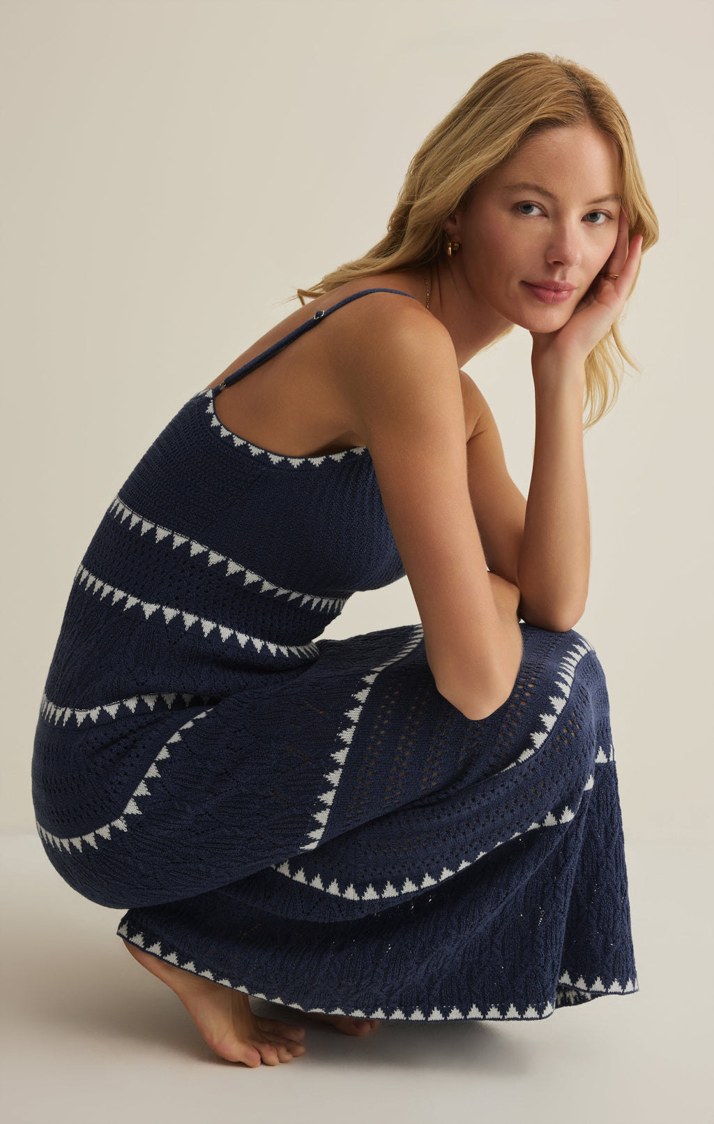 Catamaran Striped Midi Dress