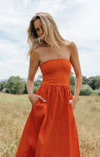 Sunsought Strapless Midi Dress