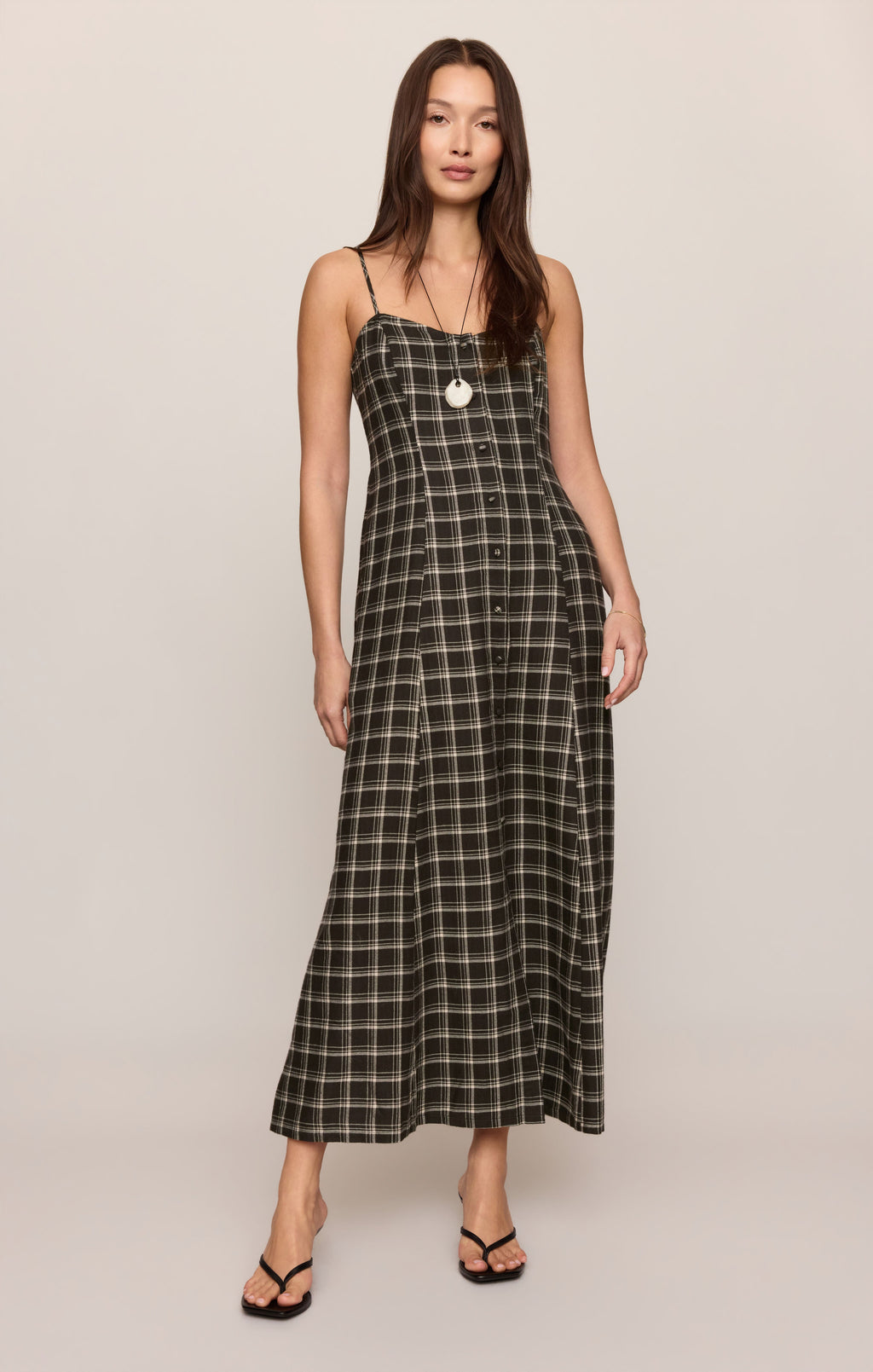 Angel Eyes Plaid Maxi Dress