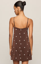Maude Satin Dot Mini Dress
