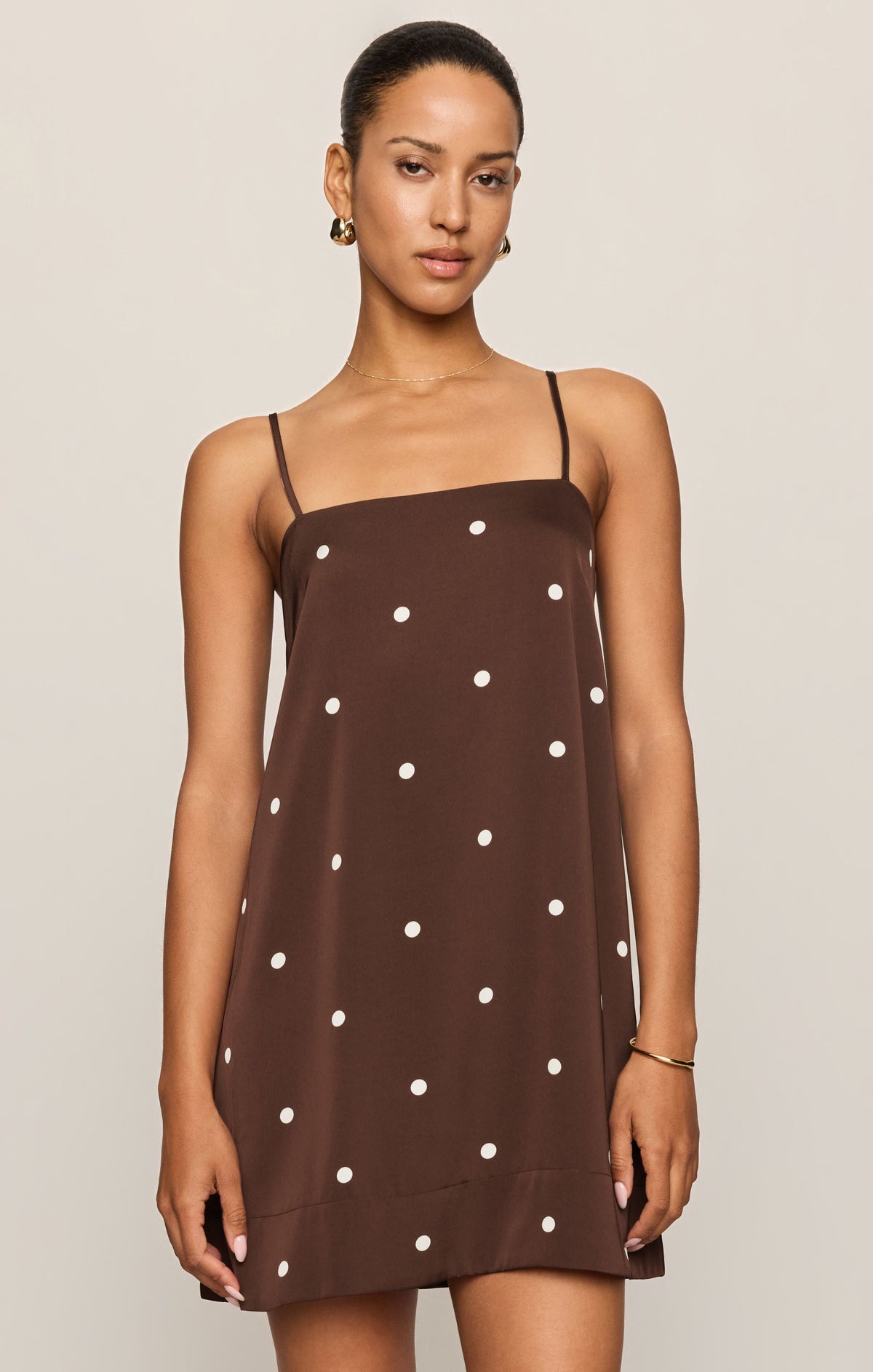 Maude Satin Dot Mini Dress