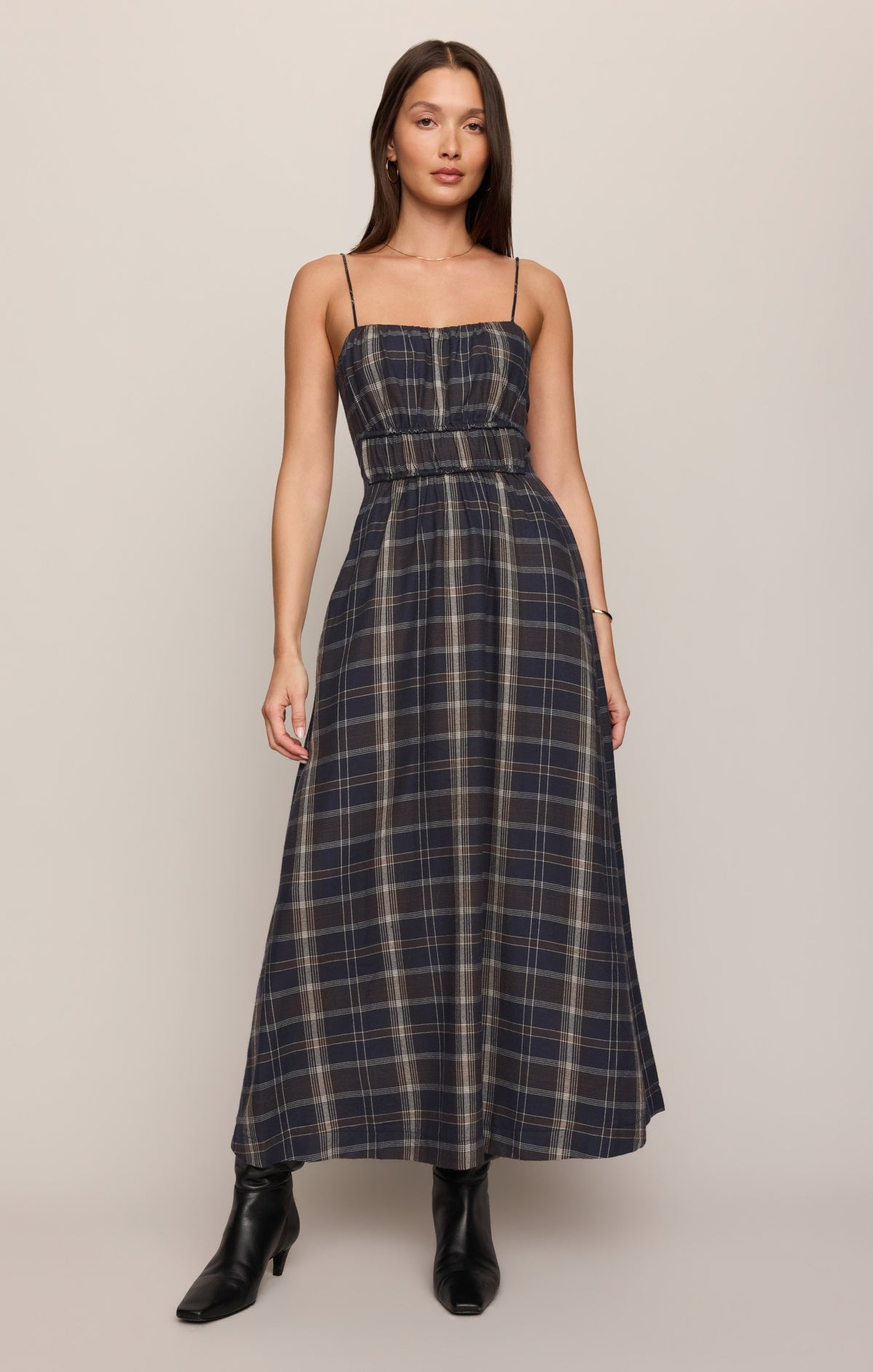 Evermore Plaid Flannel Midi Dress